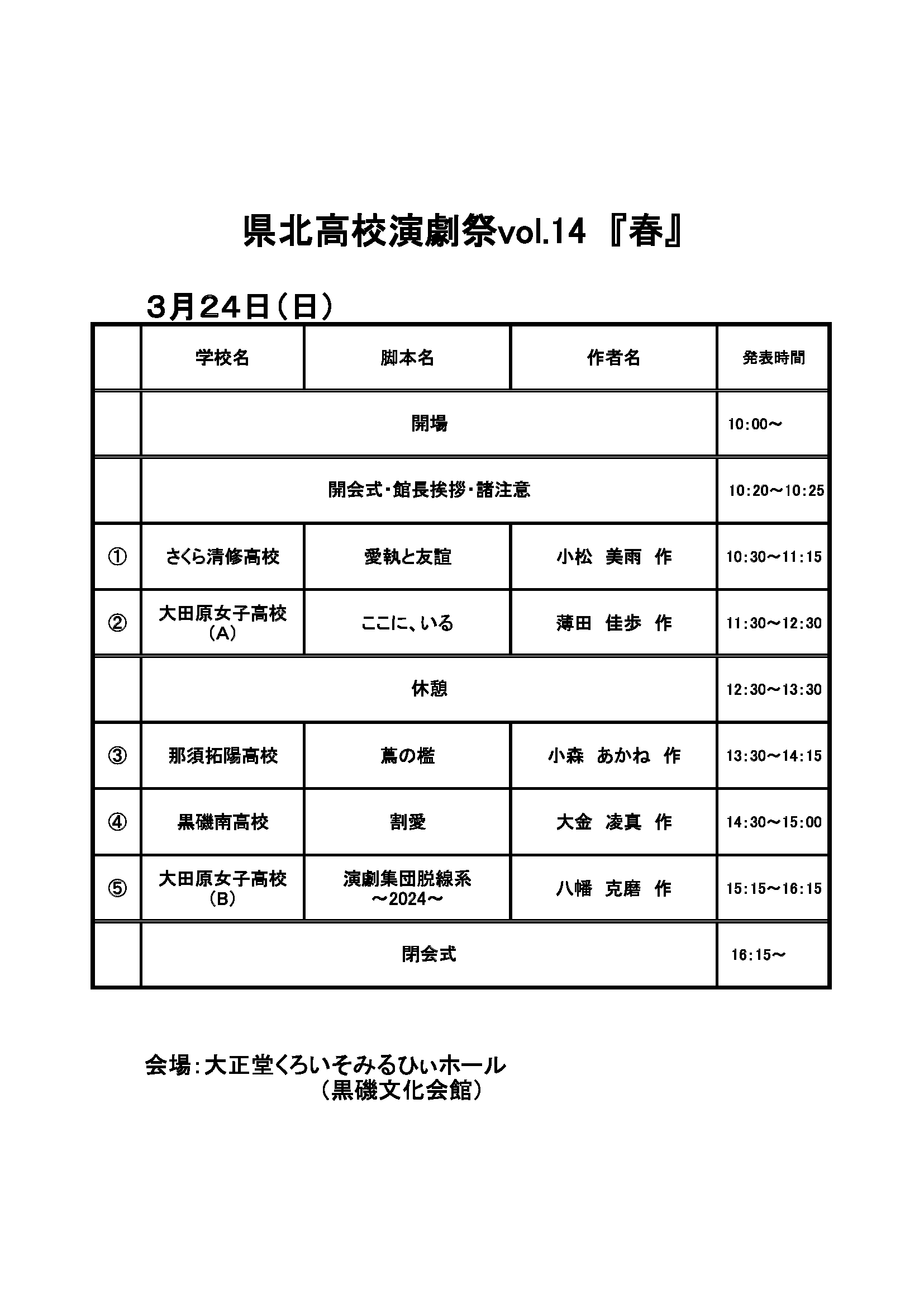 演劇プログラム